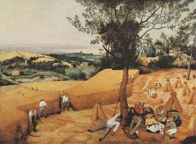 Pieter Bruegel de Oude, De oogst, olieverf op paneel, 1565, 119 x 162 cm THE METROPOLITAN MUSEUM OF ART, NEW YORK, INV. NR. 19.164