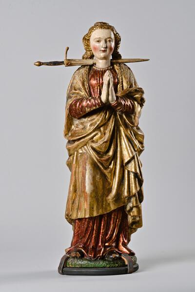 Heilige Lucia Van Syracuse, 1500-1530, gepolychromeerd hout, hoogte: 70 cm