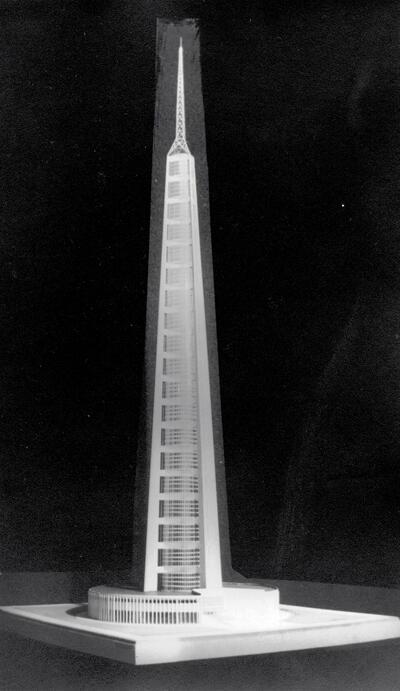 Maquette van Stynens ontwerp voor de ‘Toren der telecomverbindingen’ op de Expo’58, 1956.