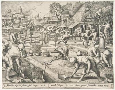 Pieter van der Heyden, naar Pieter Bruegel de Oude, De lente, 1570, gravure, 222 x 286 mm KONINKLIJKE BIBLIOTHEEK VAN BELGIË, BRUSSEL