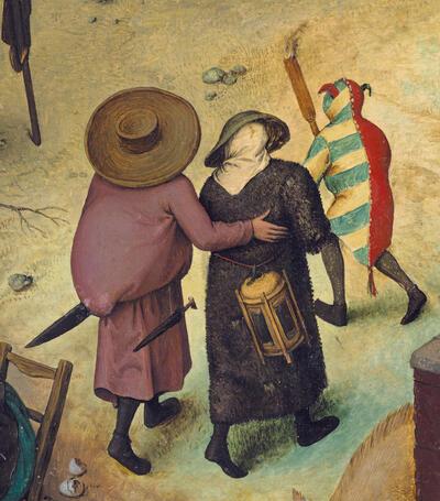 Pieter Bruegel de Oude, De strijd tussen Carnaval en Vasten, detail