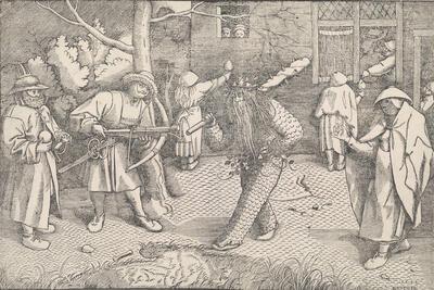 Anoniem, naar Pieter Bruegel de Oude, De maskerade van Valentijn en Ourson, 1566, houtsnede, 272 x 410 mm KONINKLIJKE BIBLIOTHEEK VAN BELGIË, BRUSSEL