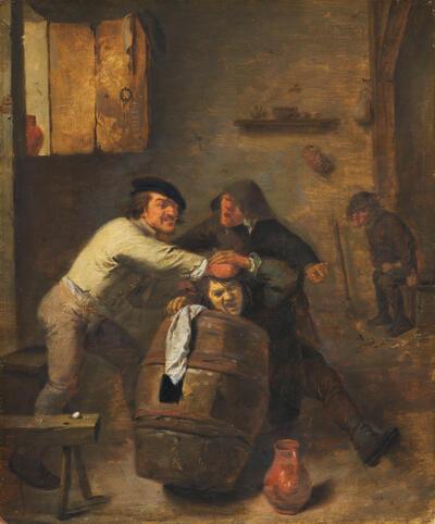 Adriaen Brouwer, Twee vechtende boeren, ca. 1633/35, olieverf op paneel, 30,7 x 25,7 cm ALTE PINAKOTHEK, MÜNCHEN, INV. NR. 861