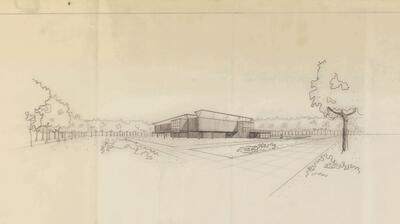 Ontwerp voor het museum voor moderne kunst in het Middelheimpark, ca. 1969.