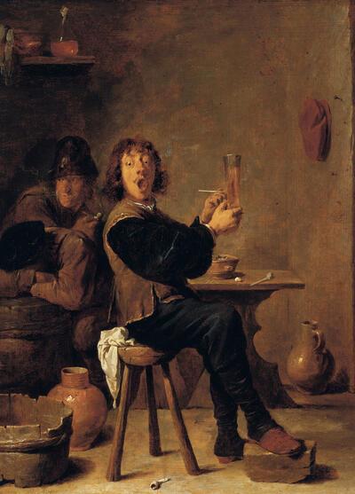 David (II) Teniers, De roker, ca. 1640, olieverf op paneel, 45,09 x 34,29 cm (incl. lijst: 66,04 x 53,34 x 5,08 cm) LOS ANGELES COUNTY MUSEUM OF ART, LOS ANGELES, INV. NR. 47.29.18