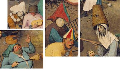 Pieter Bruegel de Oude, De strijd tussen Carnaval en Vasten, details