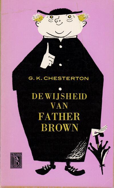 Fiep Westendorp, cover voor G.K. Chesterton, De wijsheid van Father Brown, (Prisma-boeken, 517), Utrecht-Antwerpen (Het Spectrum), 1960.