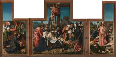 Meester van Frankfurt, Nood Gods triptiek, ca. 1515, olieverf op paneel ONZE-LIEVE-VROUW-HEMELVAARTKERK, WATERVLIET -