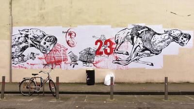 Jérôme Désert en Benoit Piret, 2017, Brussel, paste-up in Schaarbeek (verdwenen)