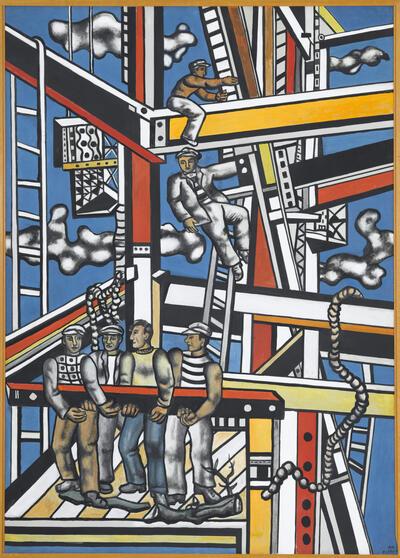 Fernand Léger, Les constructeurs au cordage, 1950, olieverf op doek, 161,3 x 114 cm NEW YORK, SOLOMON R. GUGGENHEIM MUSEUM
