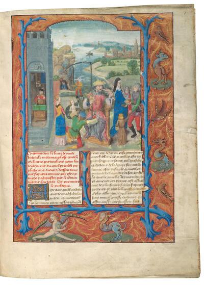 Publius Ovidius Naso, Ovide moralisé en vers, manuscript, Brugge (?) ca. 1480 Kopenhagen, Det Kongelige Bibliotek, Ms. Thott 399, f. 1r
