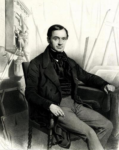 Charles Baugniet, Portret van Jean-Baptiste Madou (1840) lithografie op papier