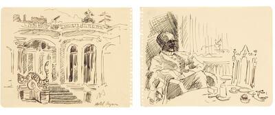 Frans Masereel, Portret van Romain Rolland, Hotel Byron, inkt op papier, Frank Hendrickx, Arte Ventuno Archives, Hasselt,