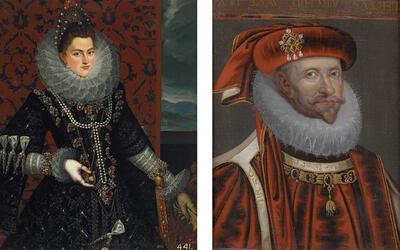 Hendrick De Clerck, Juan Pantoja de la Cruz, De infante Isabella Clara Eugenia, Atelier van Frans II Pourbus, Albrecht van Oostenrijk als ridder van het Gulden Vlies, ca. 1596, olieverf op doek