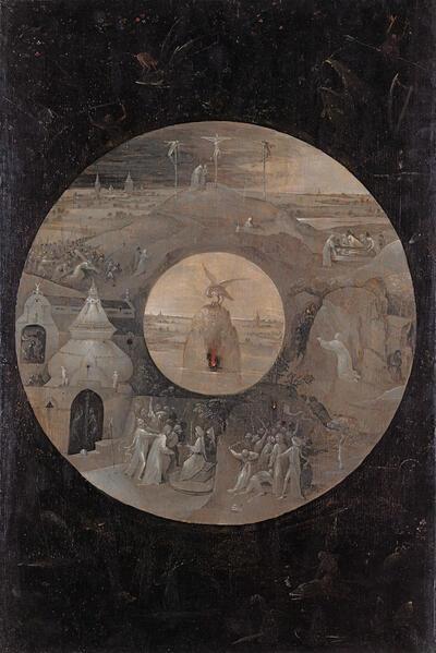 Jheronimus Bosch, Passietaferelen, ca. 1490-95, olieverf op paneel,  STAATLICHEN MUSEEN ZU BERLIN, GEMÄLDEGALERIE, BERLIJN