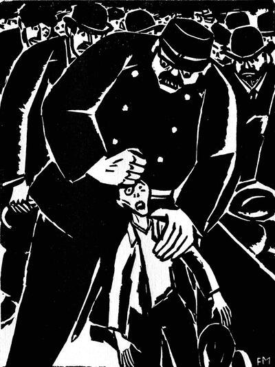 Frans Masereel, 25 images de la passion d’un homme, 1918, reeks van 25 houtsneden,