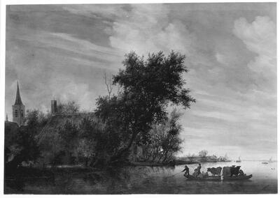 Tweede wereldoorlog, Andriesse, Salomon van Ruysdael, Rivieroversteek, olieverf op doek,