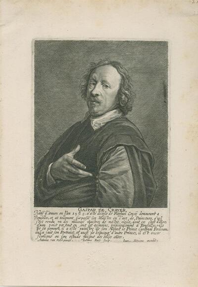 Jacob Neeffs, naar Antoon van Dyck, Portret van Gaspar de Crayer, gravure, MUSEUM PLANTIN-MORETUS, ANTWERPEN/COLLECTIE PRENTENKABINET, ANTWERPEN – UNESCO WERELDERFGOED