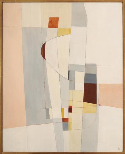 Kurt Lewy, Compositie, 1958, olieverf op doek