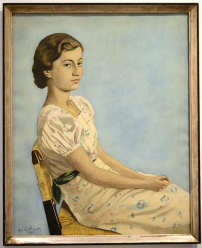 Léon Spilliaert, Portret van Mejuffrouw Simonne Kremer, 1937, potlood, aquarel en gouache op papier, 615 x 492 mm