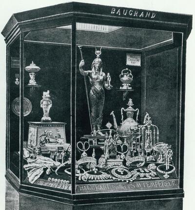 DIVA, Pagina met de vitrine van Baugrand uit de catalogus van de Exposition Universelle, 1867, Parijs