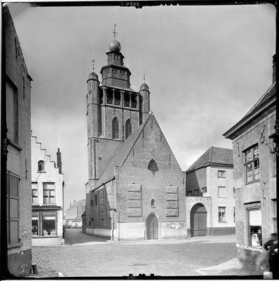 Collectie, Theodor von Lüpke, Jeruzalemkerk, Brugge, zilvergelatine op glas, 