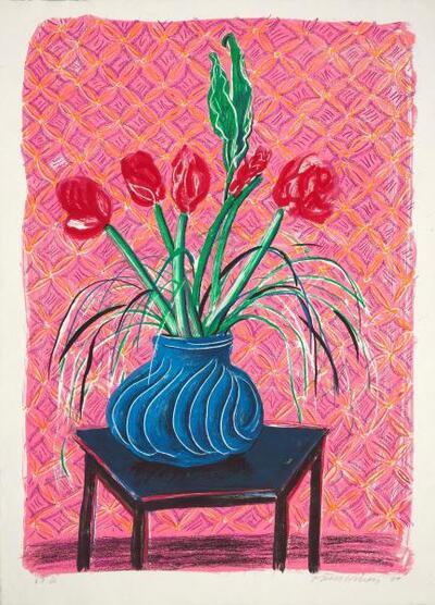 David Hockney, Amaryllis in Vase ,1984
