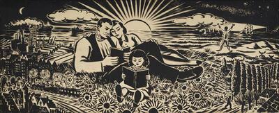 Frans Masereel, La famille en lecture, olieverf op doek,