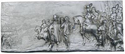 DIVA, Matthias Melijn, plaquette Veldheer Ambrogio Spinola tijdens het beleg van Gulik in 1622, 1636, Antwerpen, zilver Rijksmuseum Amsterdam