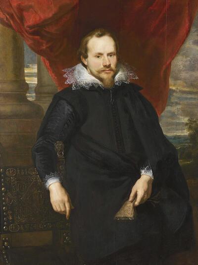 Tweede wereldoorlog, Jules Defort, Cornelis de Vos, Portret van een man, olieverf op paneel,