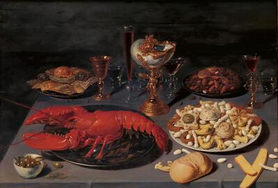 Tweede wereldoorlog, David II Ryckaert, Stilleven met kreeft, olieverf op paneel,