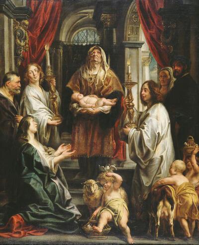 tweede wereldoorlog Jacob Jordaens, Presentatie van het Jezuskind in de tempel, olieverf op doek, Rubenshuis, Antwerpen
