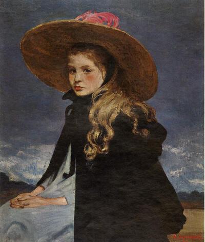 Henri Evenepoel, Henriette met de grote hoed, Olieverf op doek