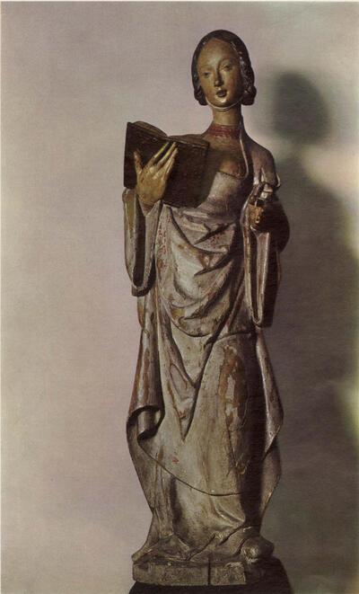 Meester van de H. Lucia, H. Lucia, Gepolychromeerd houten beeld,