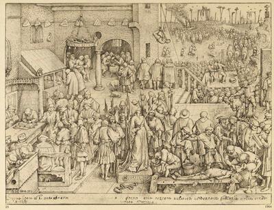 Pieter Bruegel, Justitia, Pen in bruin op papier,