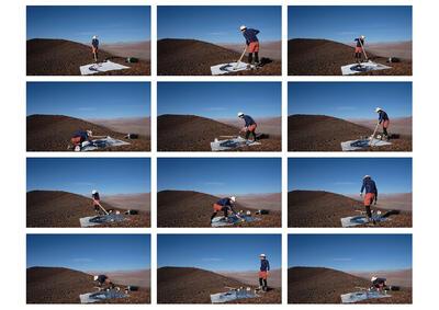 Nils Verkaeren, Making of climbing and painting a volcano and letting the paint dry part two, 2017, Argentina