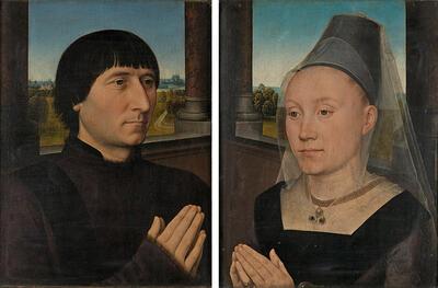 Portretkunst, Hans Memling, Portret van Barbara van Vlaenderberch,  Willem Moreel, ca. 1482, olieverf op paneel,