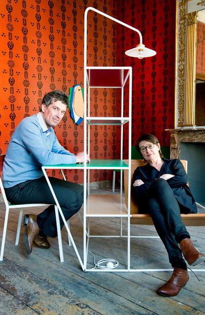 Design, Frank Huygens en Katrien Laporte bij Installation S van Muller Van Severen uit de museumcollectie