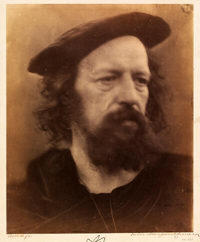 Julia Margaret Cameron,  A. Tennyson, 1864, albuminedruk van een nat collodiumnegatief. fotografie