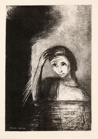 Emile Verhaeren, Odilon Redon, Mes Doigts, 1888, frontispice van Les Débâcles