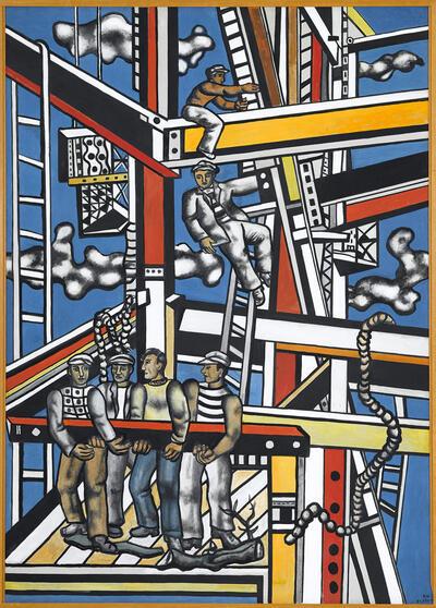 Fernand Léger, Les constructeurs au cordage, 1950, olieverf op doek, NEW YORK, SOLOMON R. GUGGENHEIM MUSEUM