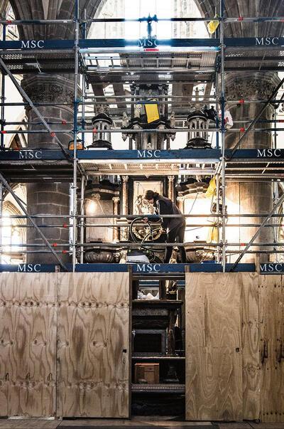 Pieter Paul Rubens, De sacramentstoren in het koor van de Sint-Martinuskerk wordt gerestaureerd door het Koninklijk Instituut voor het Kunstpatrimonium