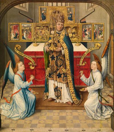 Anonieme meester Zuid-Nederlands, Aanbidding van het Sacrament, 15de eeuw, olieverf op paneel, Petrus Alamire,