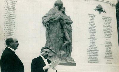 Onthulling van het monument voor de gesneuvelden in Vilvoorde in 1923, groote oorlog,