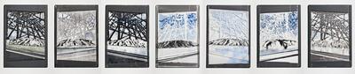 Karen Vermeren. Etna in CIAP. editie 14 exemplaren. 2014, grisaille gebrand op glas,