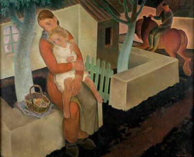 Anto-Carte, Moeder en kind, 1929, gouache op papier, Nervia,