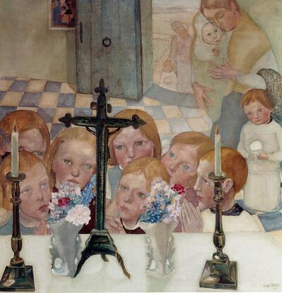 Léon Navez, Laat de kinderen tot mij komen, 1927, olieverf op doek, Nervia,