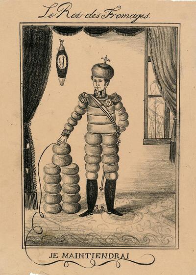 Spotprent van Willem I als Koning Kaas, 1830-1831, Nederlanden,