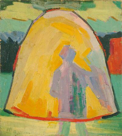Felix De Boeck, Silhouet, 1917, olieverf op karton, groote oorlog,