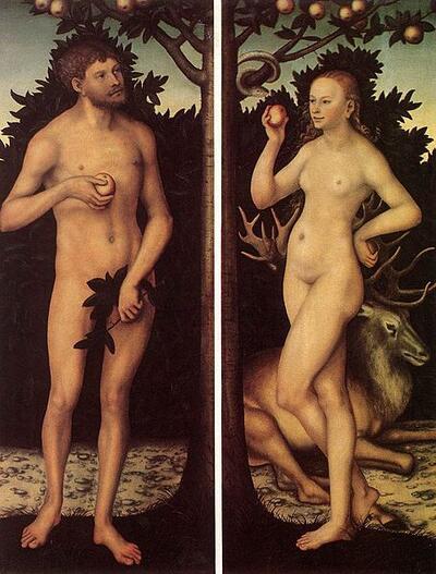 Lucas Cranach de Oude,  Adam en Eva